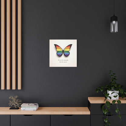 Rainbow Pride Butterfly | Metamorphosis Series Canvas Wall Art