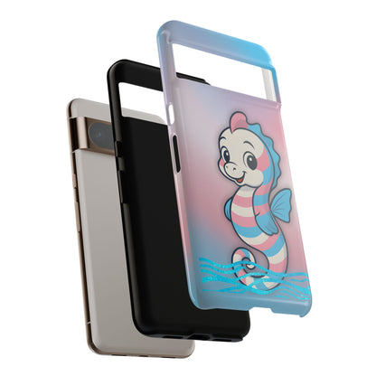 “Sea Me” – Trans Pride Seahorse Android Tough Phone Case