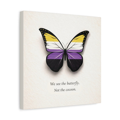 Nonbinary Pride Butterfly | Metamorphosis Series Canvas Wall Art