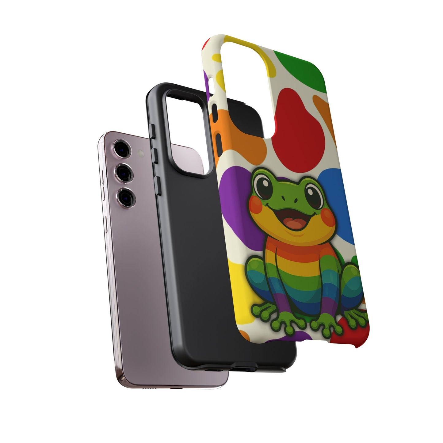 "rainbow ribbit" - lgbtqia+ pride frog android tough phone case