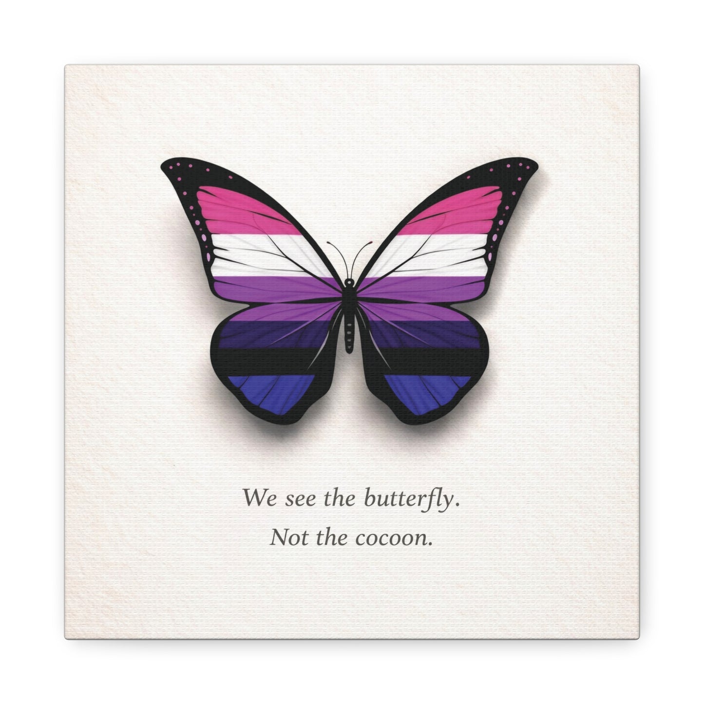 genderfluid pride butterfly | metamorphosis series canvas wall art