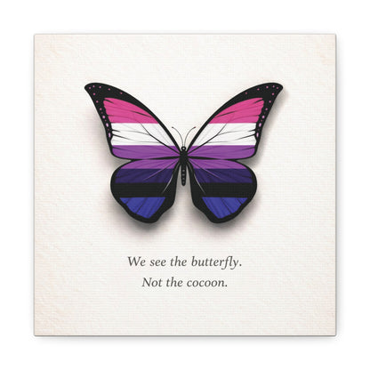 Genderfluid Pride Butterfly | Metamorphosis Series Canvas Wall Art