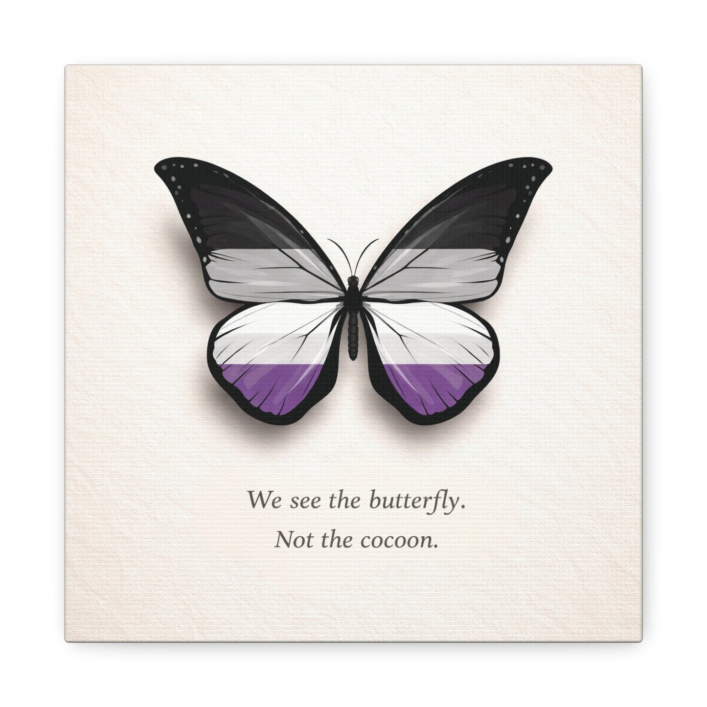 asexual pride butterfly | metamorphosis series canvas wall art