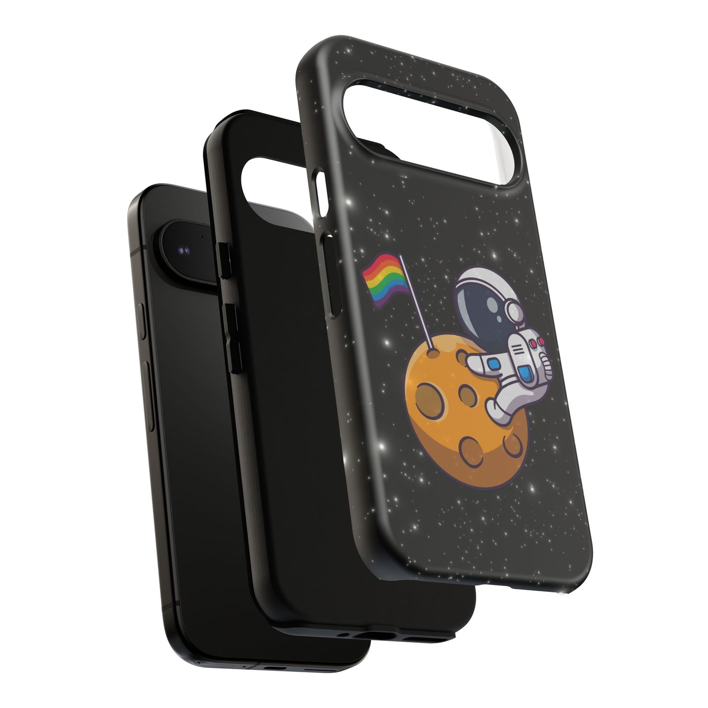 "cosmic queer" lgbtqia+ android astronaut tough phone case