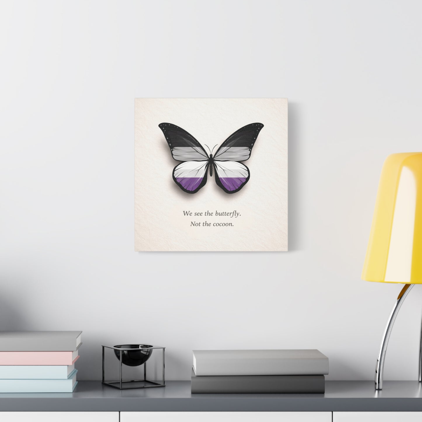 asexual pride butterfly | metamorphosis series canvas wall art