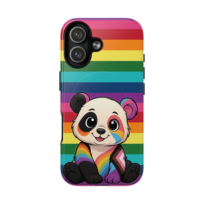 "PrideCub" – Progress + Rainbow Pride Panda MagSafe® iPhone Tough Case