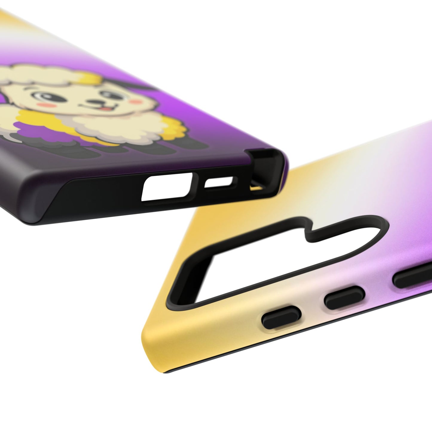 "nonbibaaary" – nonbinary pride sheep android tough phone case