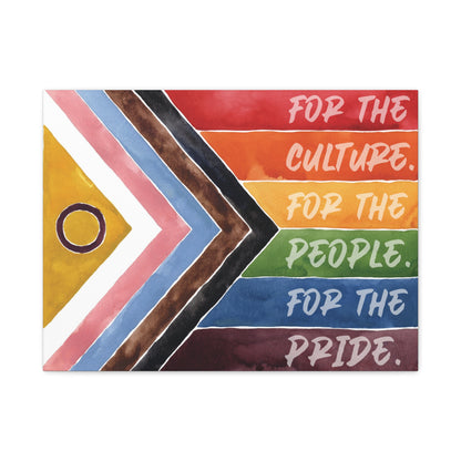 For The Culture. For The People. For The Pride. | Progress Pride Flag Canvas Wall Art