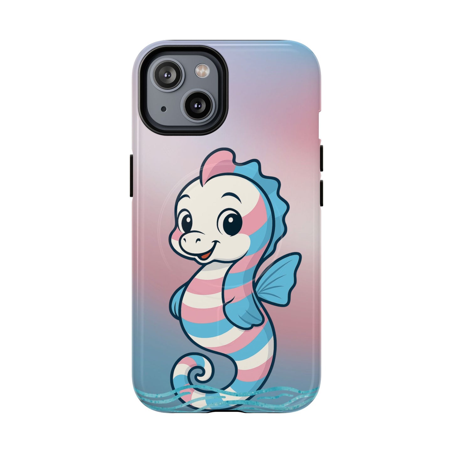 "sea me" – trans pride seahorse magsafe® iphone tough case