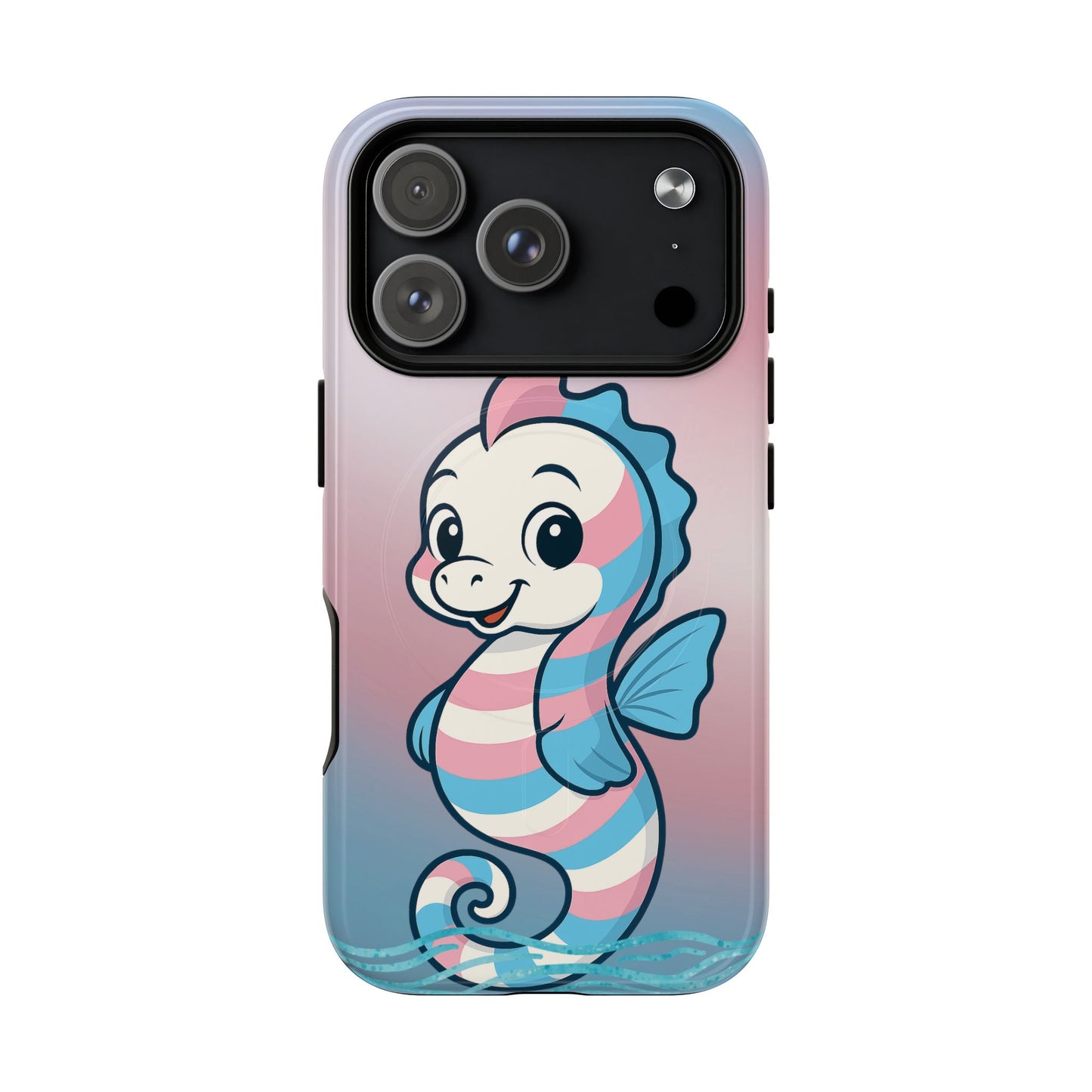 "sea me" – trans pride seahorse magsafe® iphone tough case