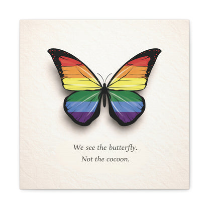 Rainbow Pride Butterfly | Metamorphosis Series Canvas Wall Art
