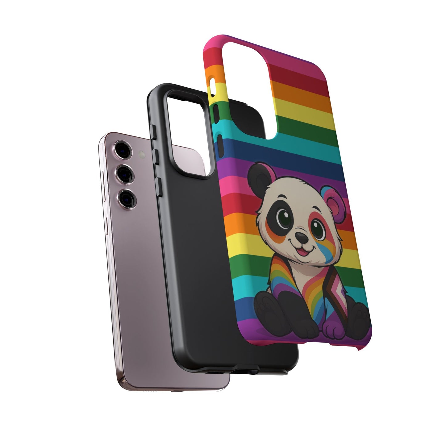 "pridecub" – progress + rainbow pride panda android tough phone case