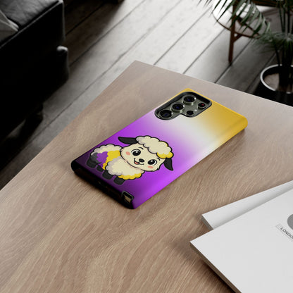 "NonbiBaaary" – Nonbinary Pride Sheep Android Tough Phone Case