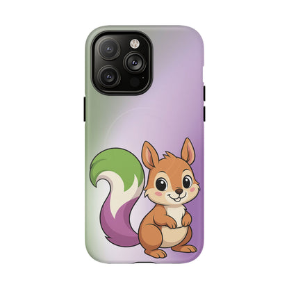 "Queeriosity"– Genderqueer Pride Squirrel MagSafe® iPhone Case