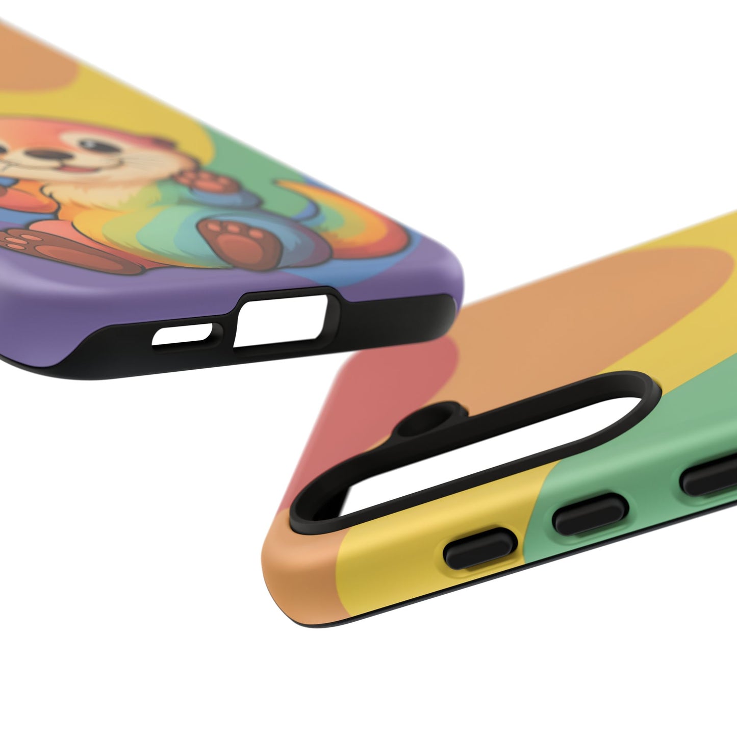 “otterly queer” – retro rainbow pride otter android tough phone case