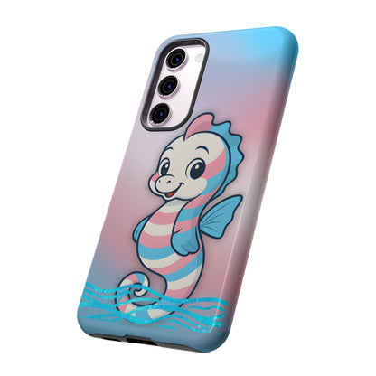 “Sea Me” – Trans Pride Seahorse Android Tough Phone Case