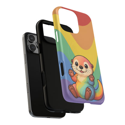 “Otterly Queer” – Retro Rainbow Pride Otter MagSafe® iPhone Tough Case