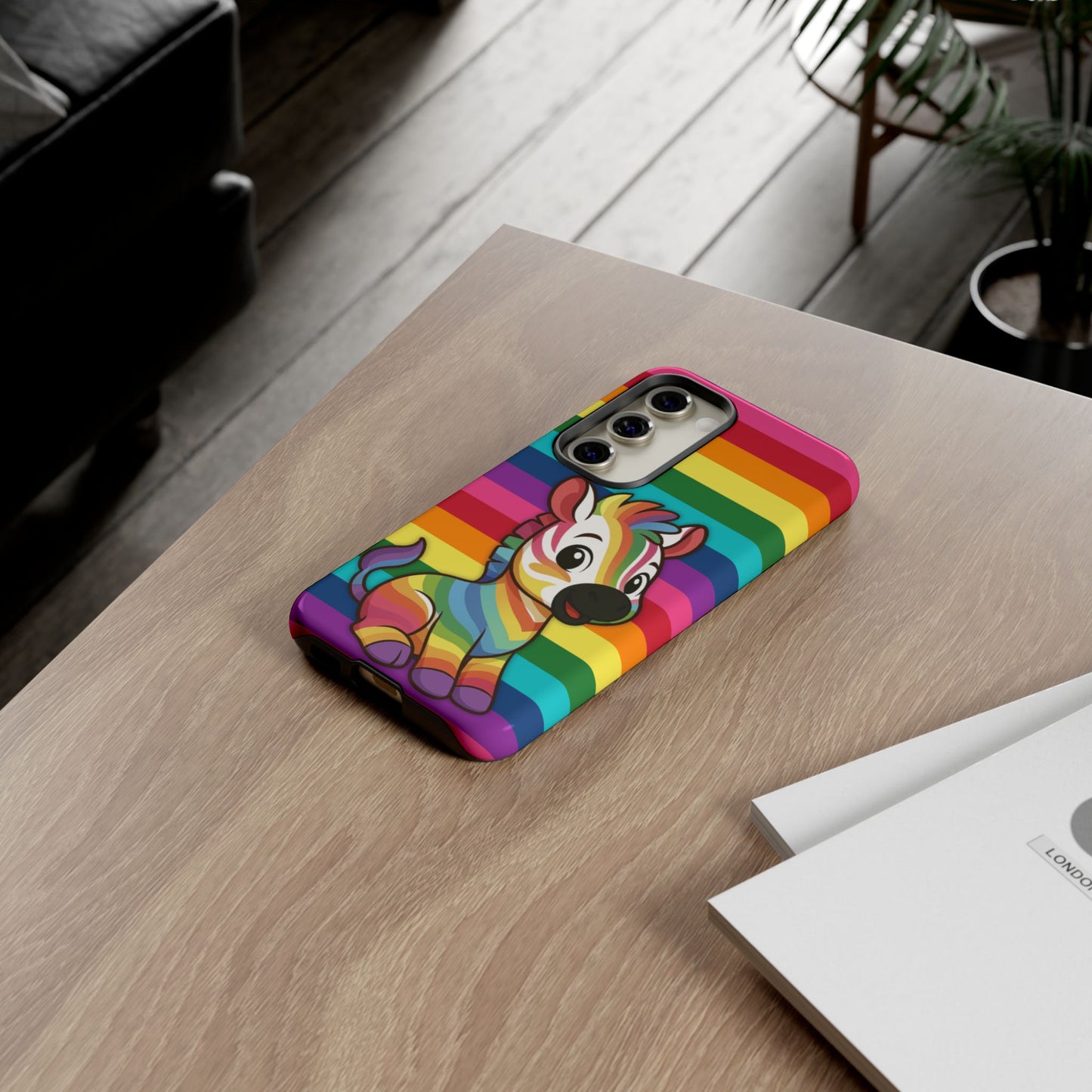 "zee the o.g." – original rainbow pride zebra android tough phone case