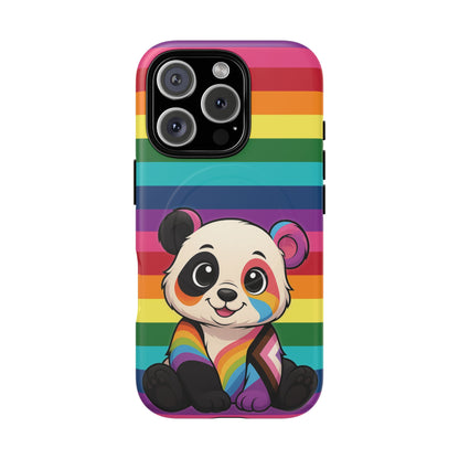 "PrideCub" – Progress + Rainbow Pride Panda MagSafe® iPhone Tough Case
