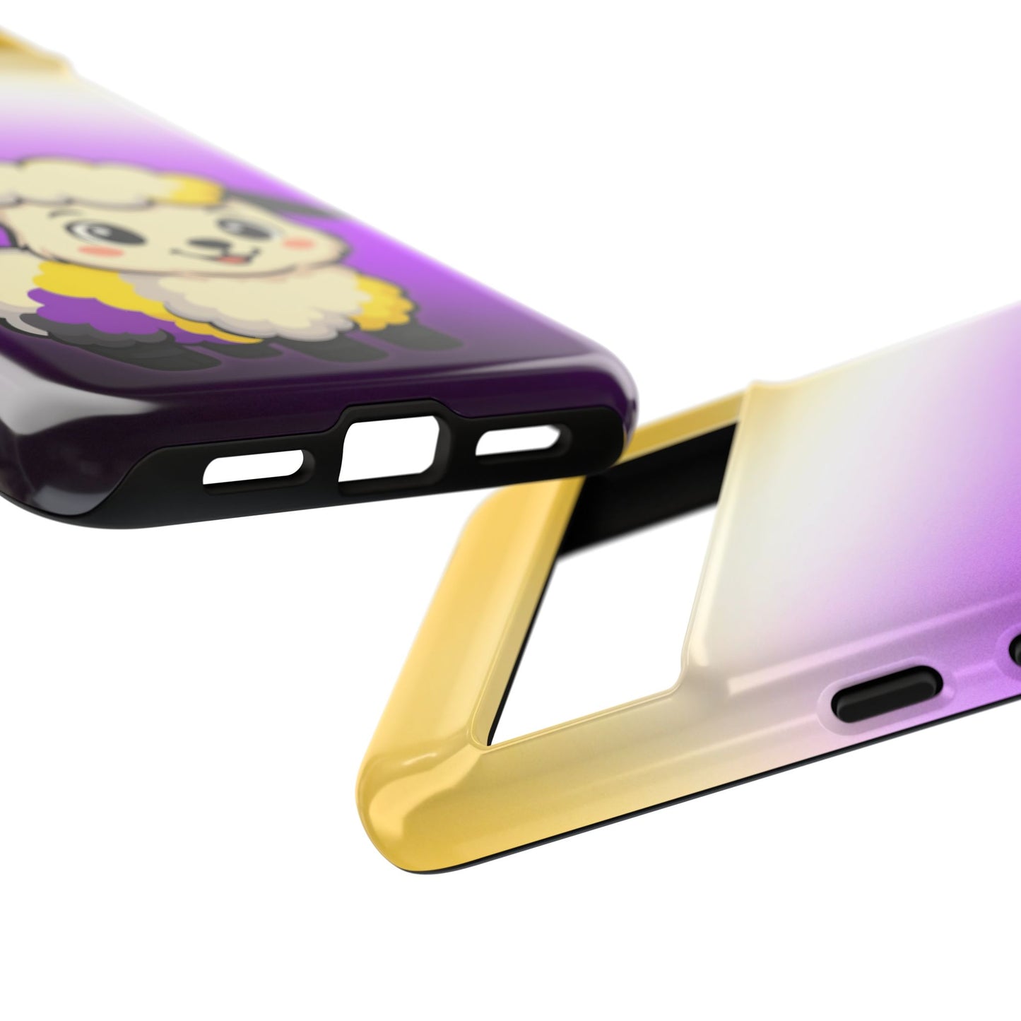 "nonbibaaary" – nonbinary pride sheep android tough phone case