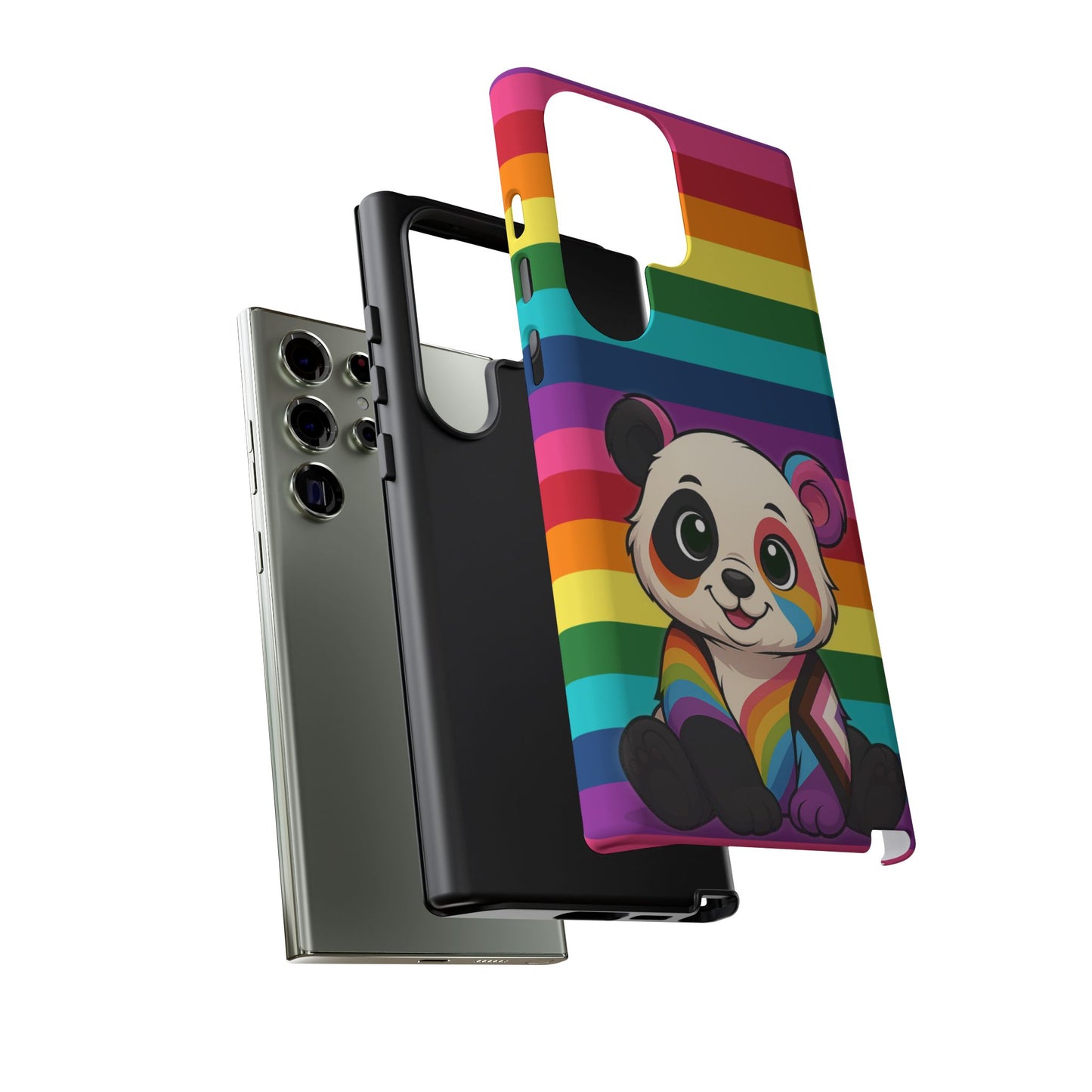 "pridecub" – progress + rainbow pride panda android tough phone case