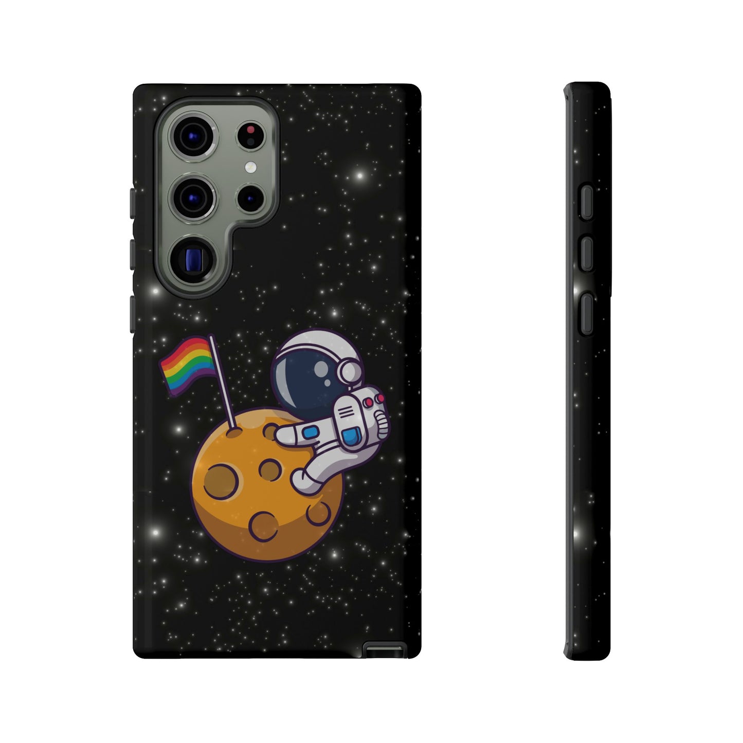 "cosmic queer" lgbtqia+ android astronaut tough phone case
