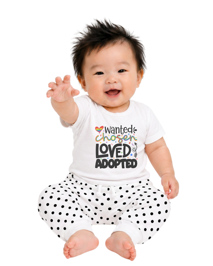 “Wanted. Chosen. Loved. Adopted.” Baby Jersey T-Shirt