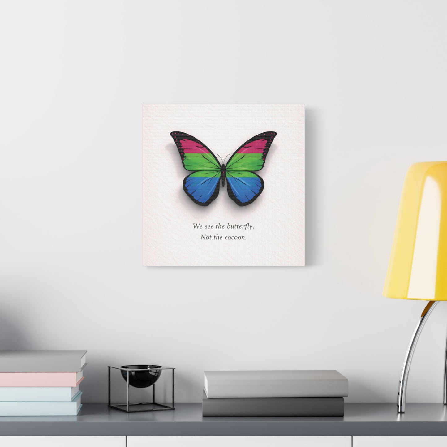 poly pride butterfly | metamorphosis series canvas wall art