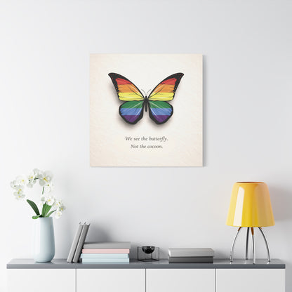 Rainbow Pride Butterfly | Metamorphosis Series Canvas Wall Art