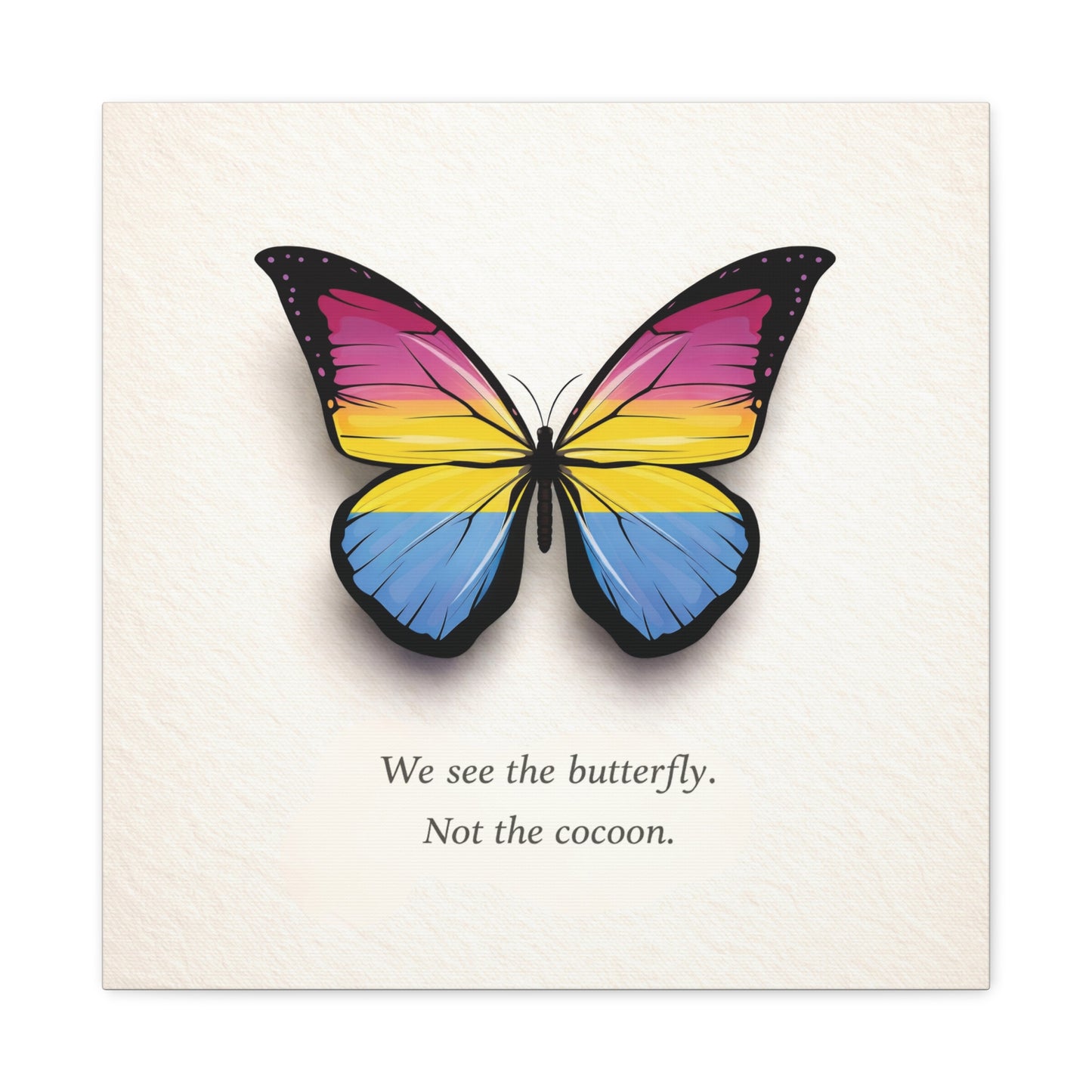 pan pride butterfly | metamorphosis series canvas wall art