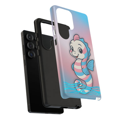 “Sea Me” – Trans Pride Seahorse Android Tough Phone Case
