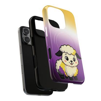 "NonbiBaaary" – Nonbinary Pride Sheep MagSafe® iPhone Tough Case