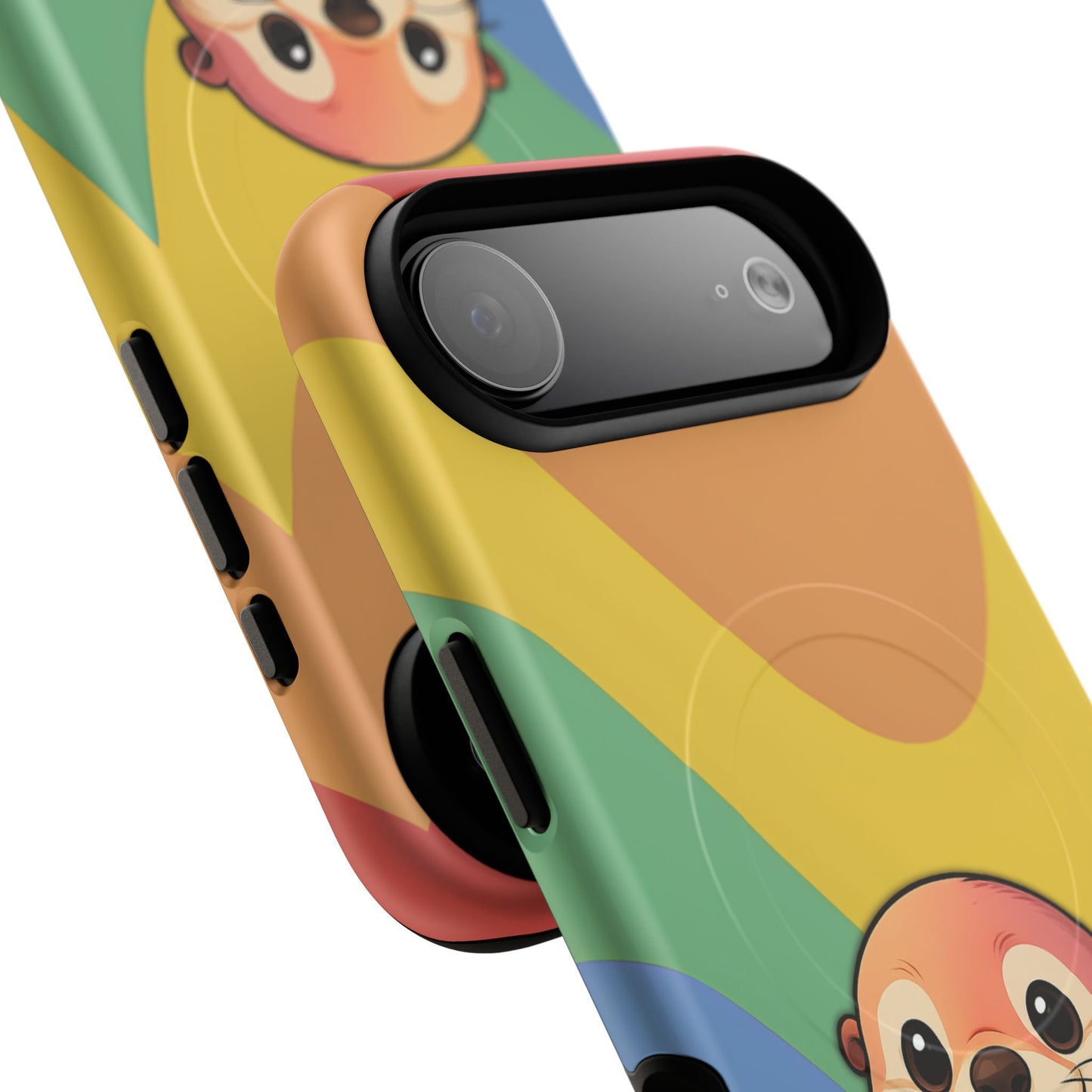“otterly queer” – retro rainbow pride otter magsafe® iphone tough case