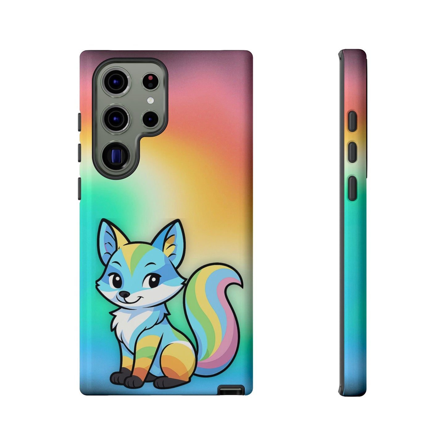 "queer as a fox" – queer pride fox android tough phone case