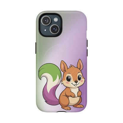 "Queeriosity"– Genderqueer Pride Squirrel MagSafe® iPhone Case