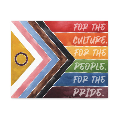 For The Culture. For The People. For The Pride. | Progress Pride Flag Canvas Wall Art