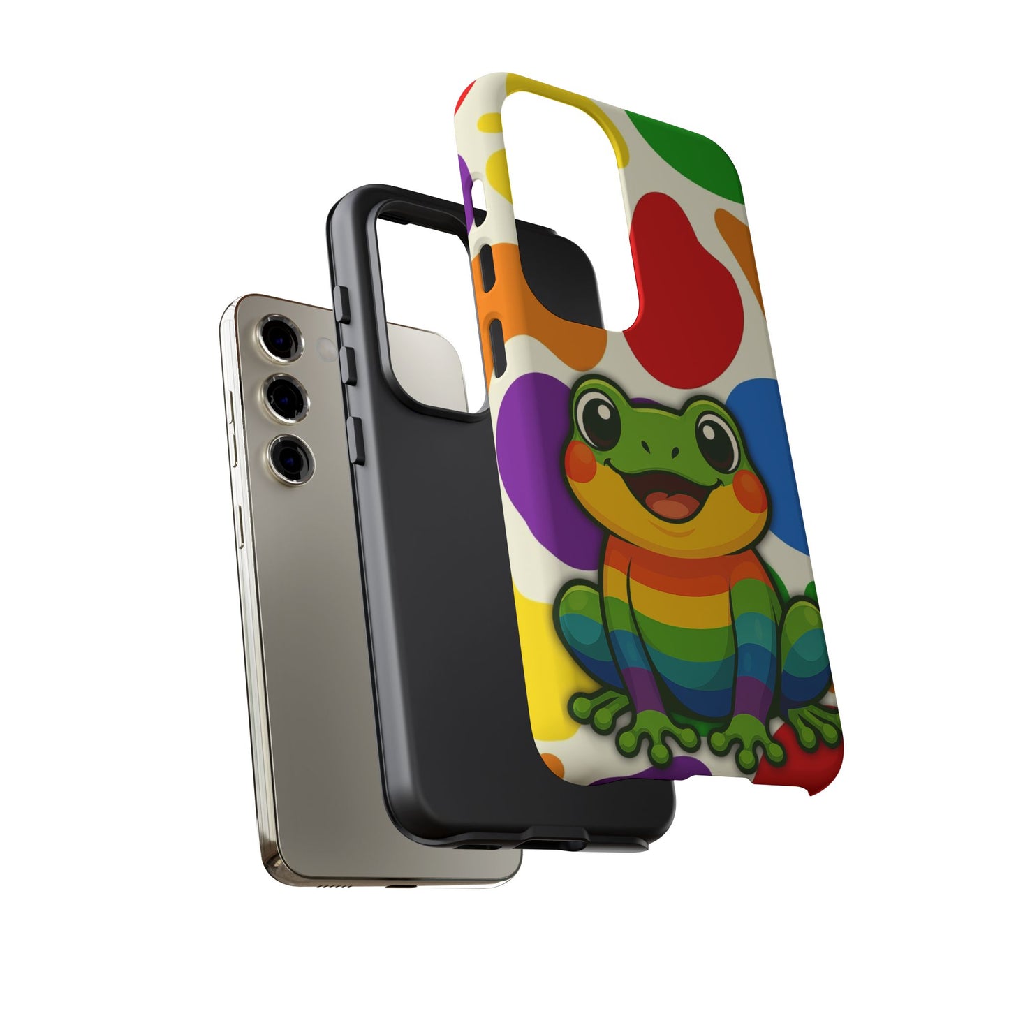 "rainbow ribbit" - lgbtqia+ pride frog android tough phone case