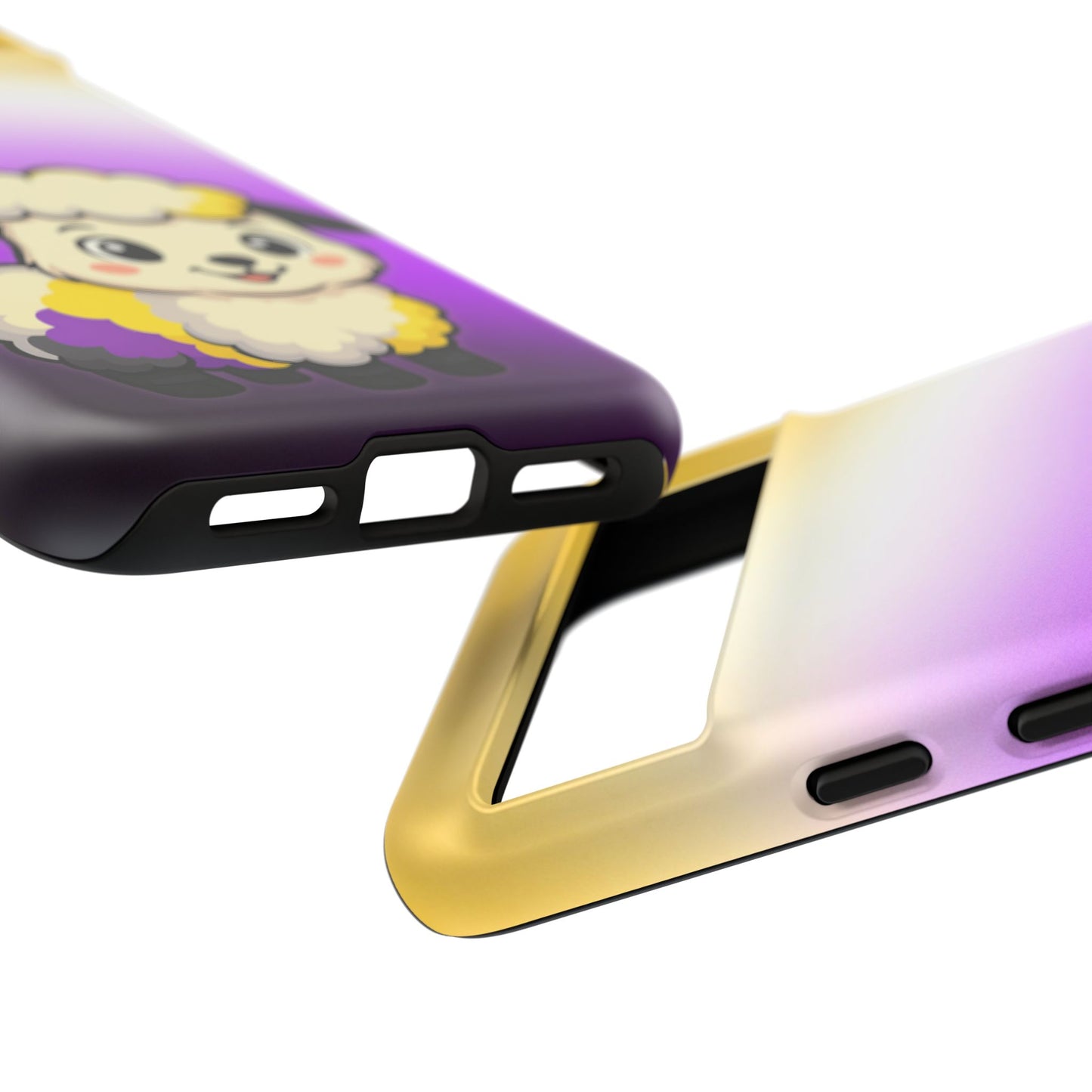 "nonbibaaary" – nonbinary pride sheep android tough phone case