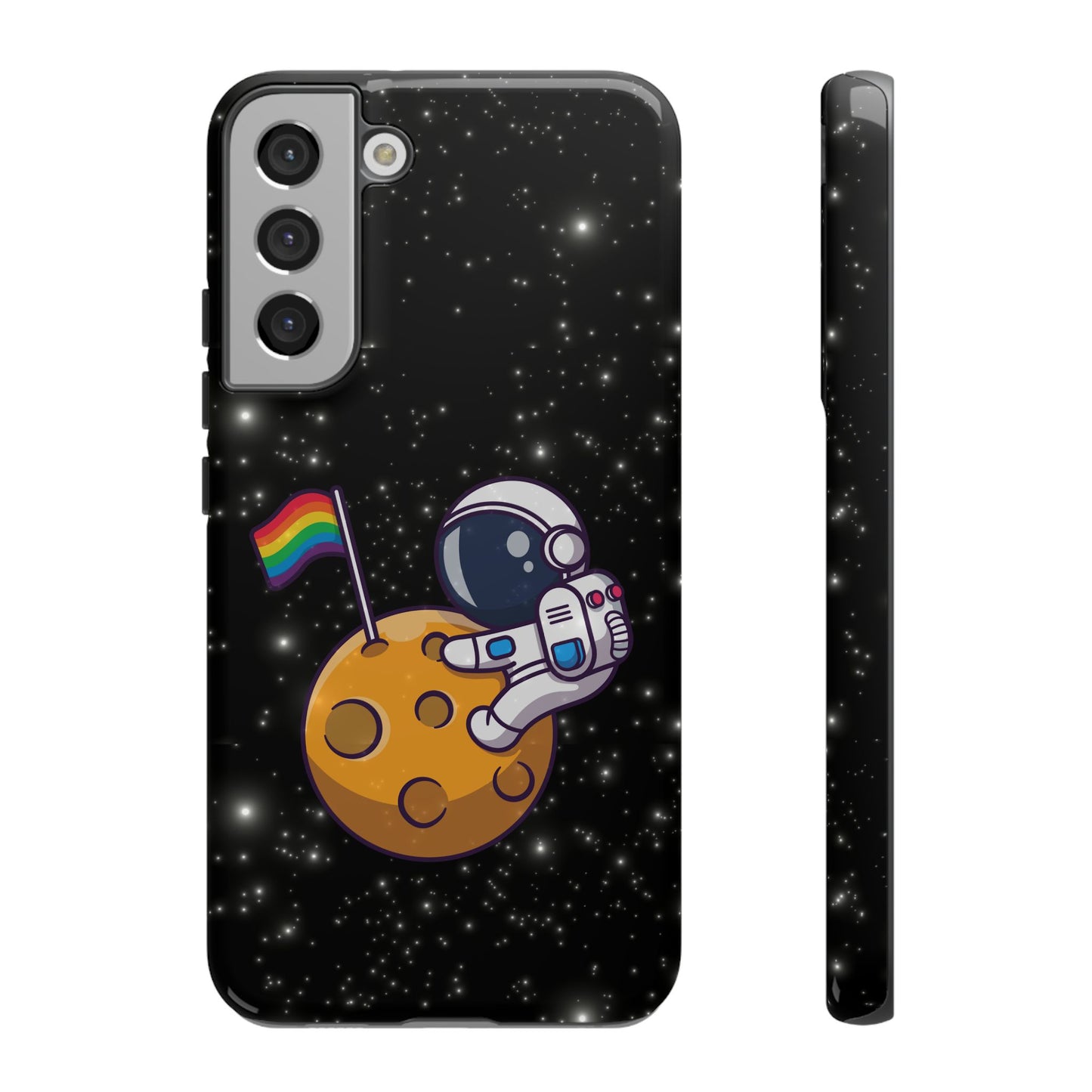 "cosmic queer" lgbtqia+ android astronaut tough phone case