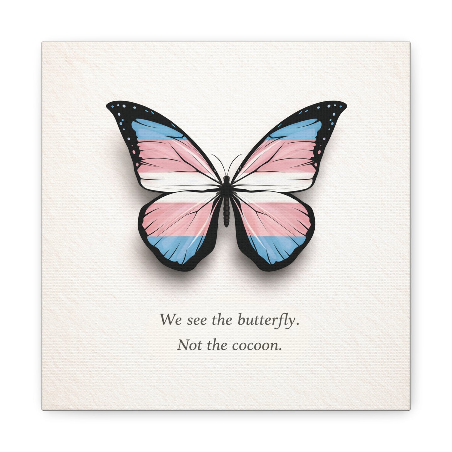 trans pride butterfly | metamorphosis series canvas wall art