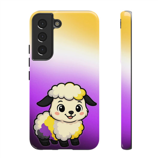 "NonbiBaaary" – Nonbinary Pride Sheep Android Tough Phone Case