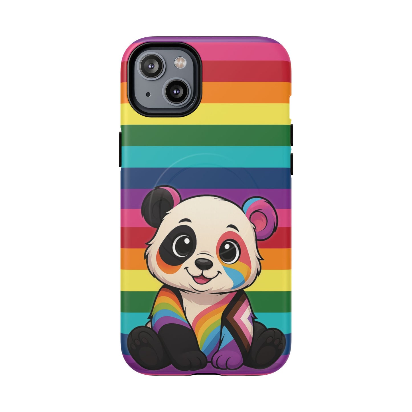 "pridecub" – progress + rainbow pride panda magsafe® iphone tough case