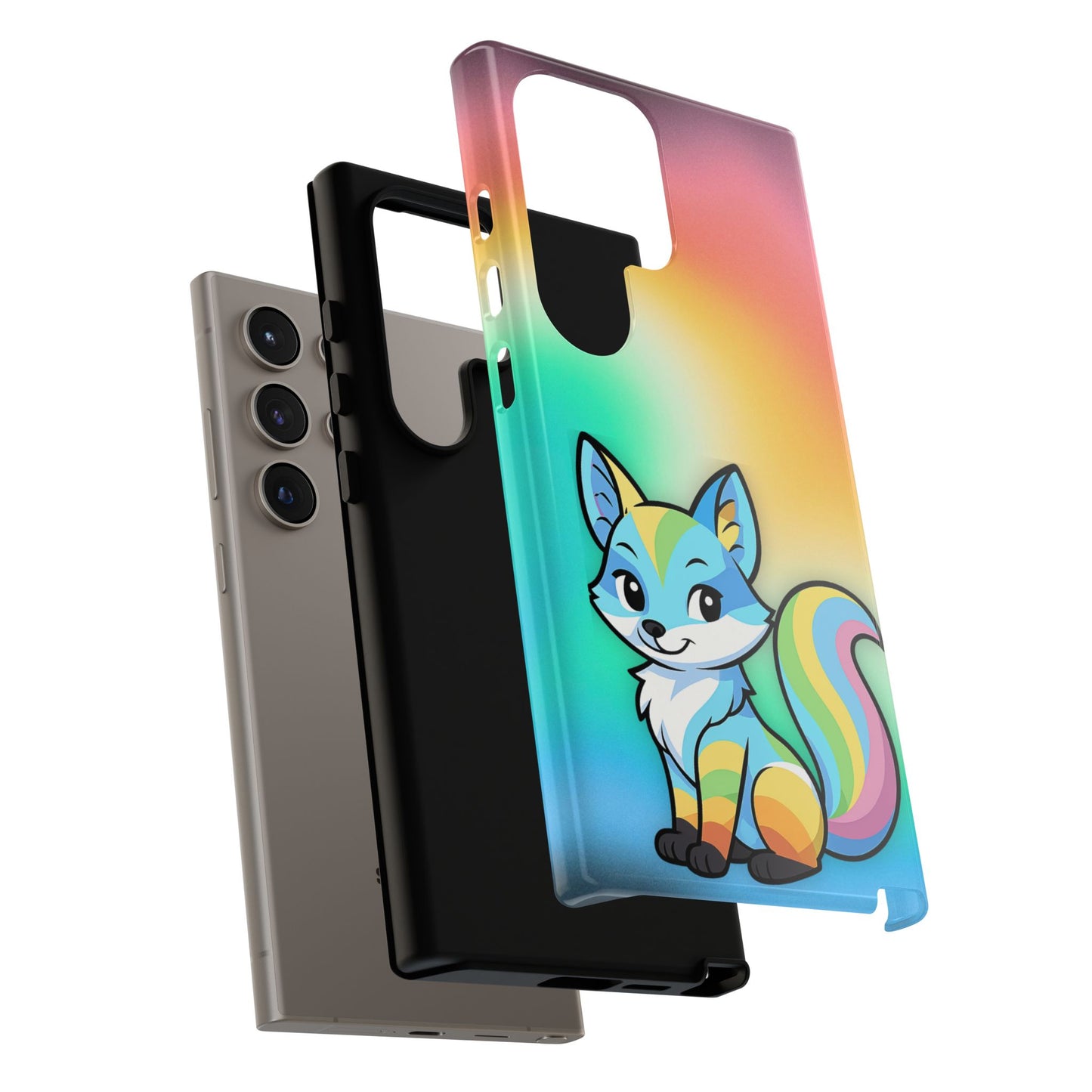 "queer as a fox" – queer pride fox android tough phone case