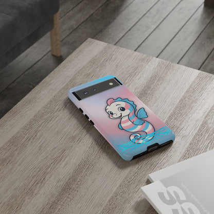 “Sea Me” – Trans Pride Seahorse Android Tough Phone Case