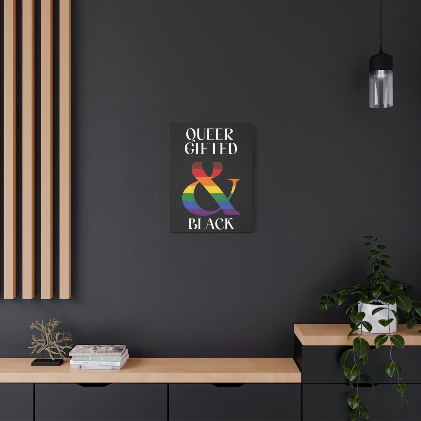 queer, gifted and black | lgbtq pride statement canvas wall art
