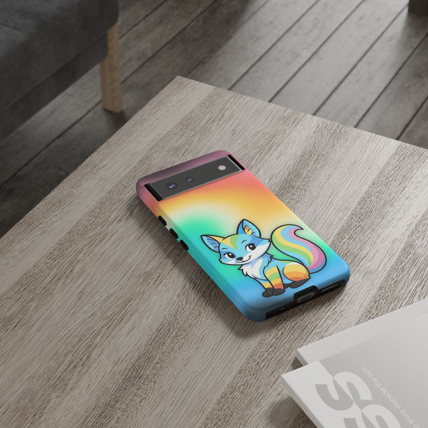 "queer as a fox" – queer pride fox android tough phone case