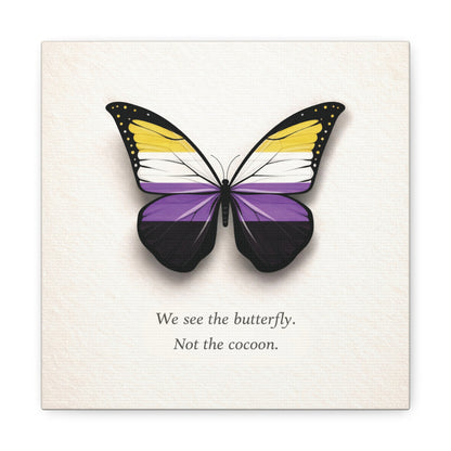 Nonbinary Pride Butterfly | Metamorphosis Series Canvas Wall Art
