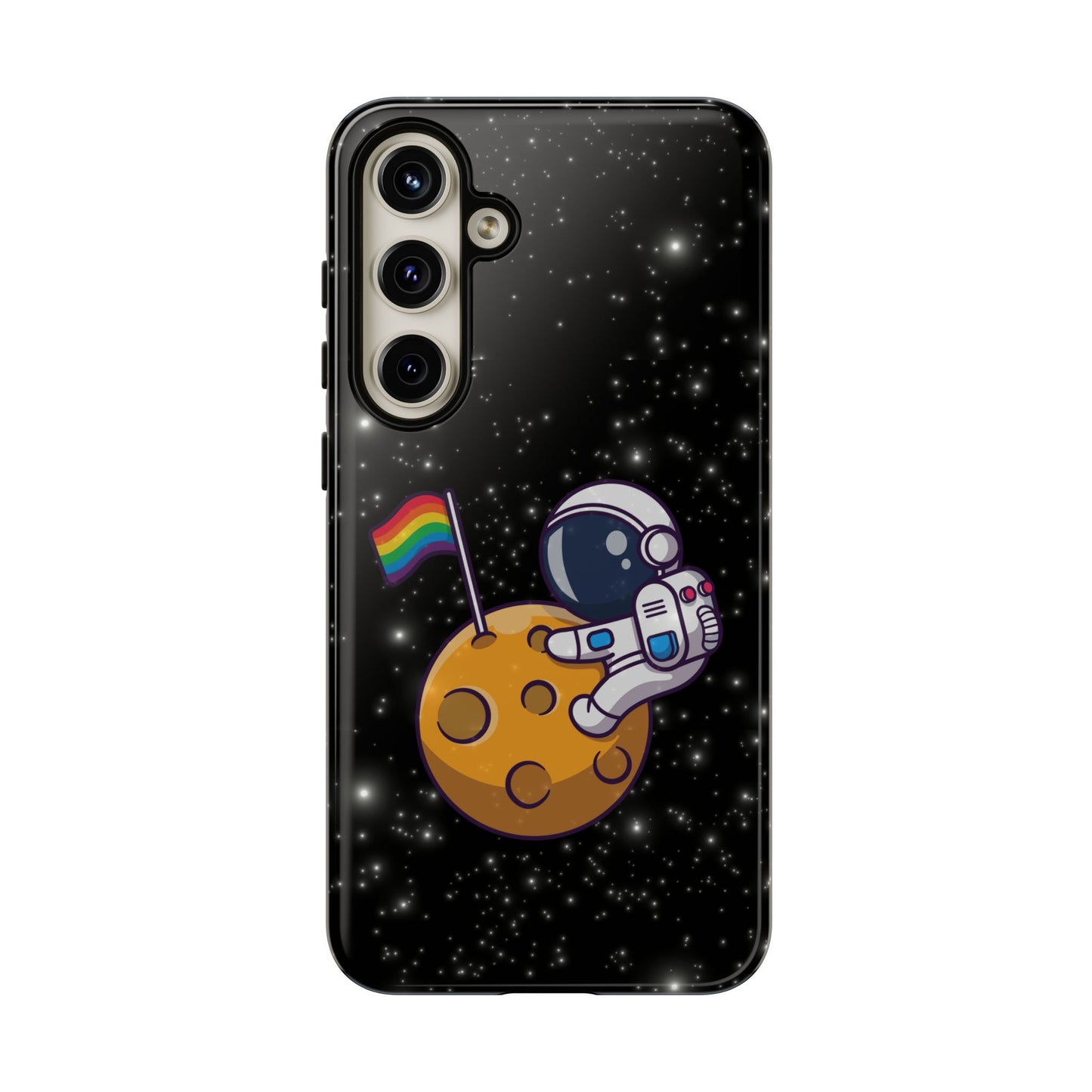 "cosmic queer" lgbtqia+ android astronaut tough phone case