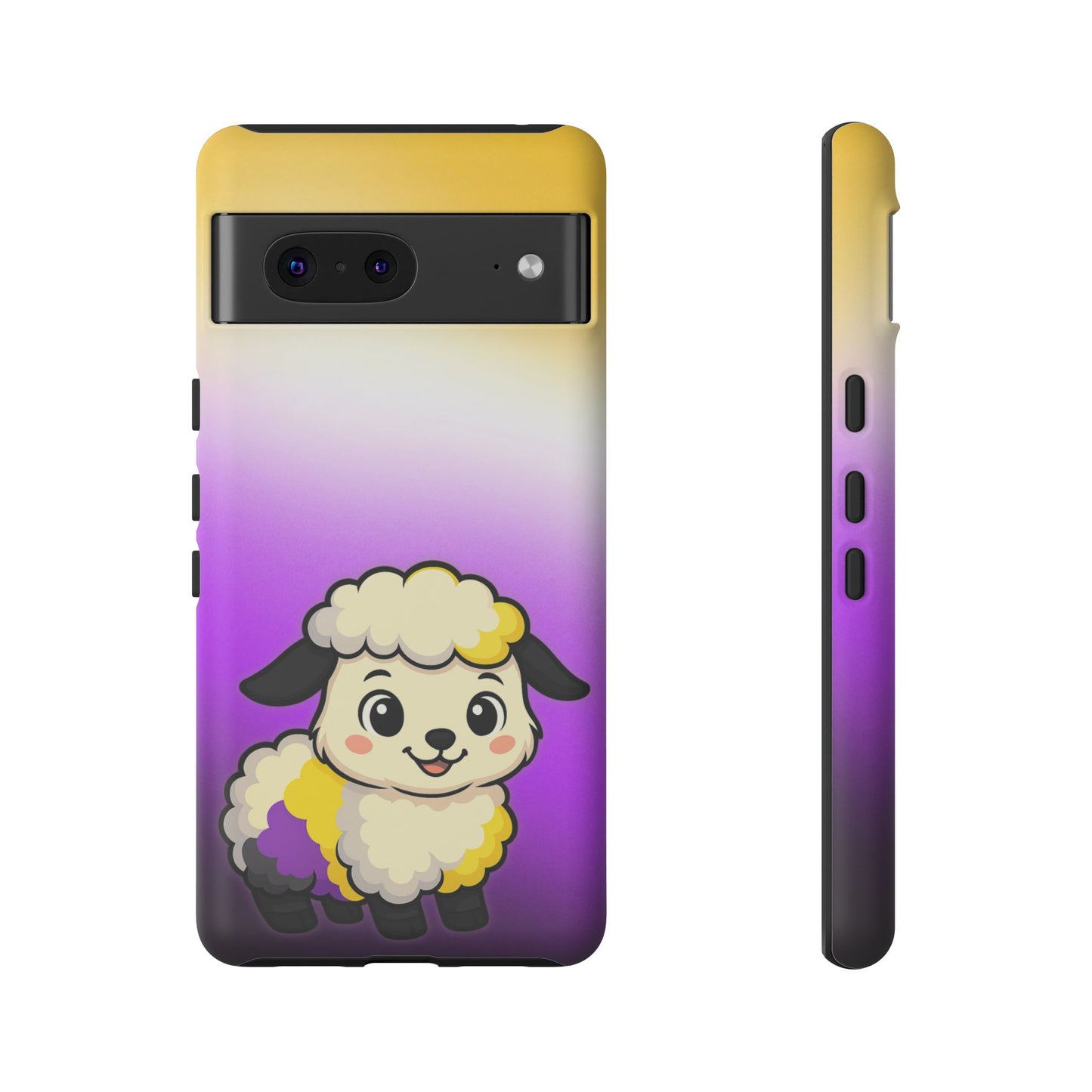 "nonbibaaary" – nonbinary pride sheep android tough phone case