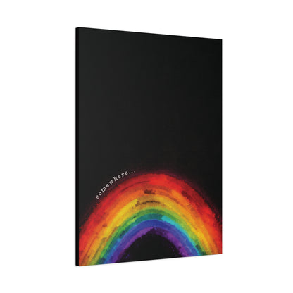 Somewhere. | Vibrant Abstract Watercolor Rainbow Canvas Wall Art